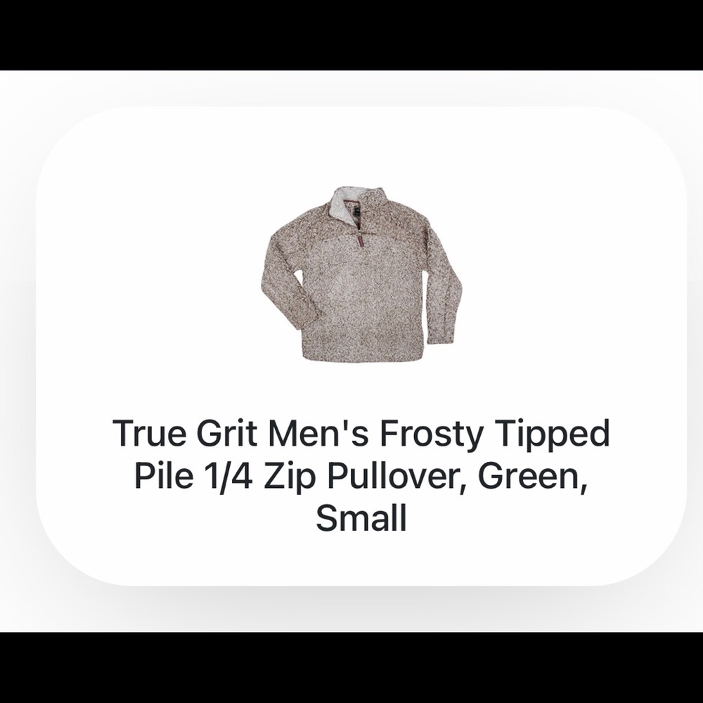True Grit Men’s Frost Tipped Pile 1/4 Zip Pullover
